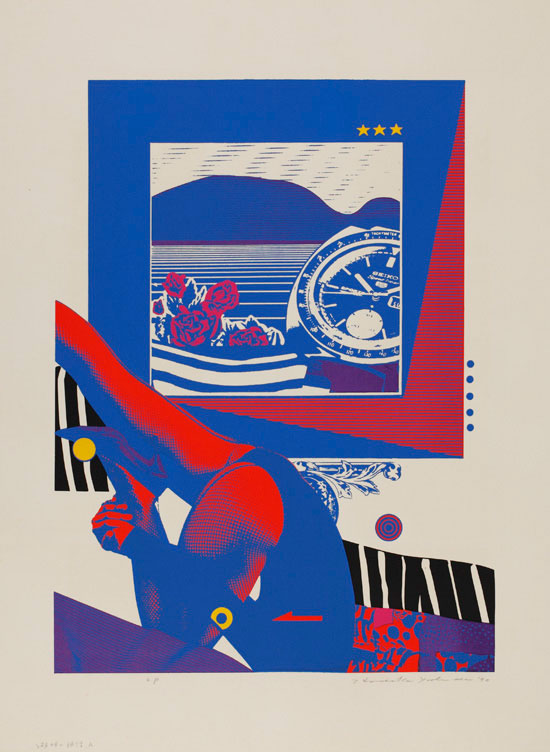 《湖畔の神話、A》　1970年　シルクスクリーン、紙　51.0×37.8cm　町田市立国際版画美術館蔵