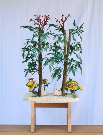 石清水八幡宮　供花神饌　南天の台　石清水八幡宮蔵