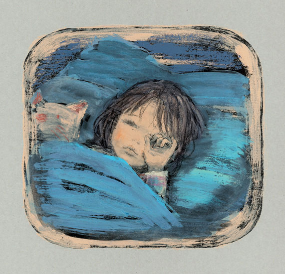 酒井駒子『はんなちゃんがめをさましたら』原画(偕成社、2012年) 酒井駒子『はんなちゃんがめをさましたら』原画(偕成社、2012年)