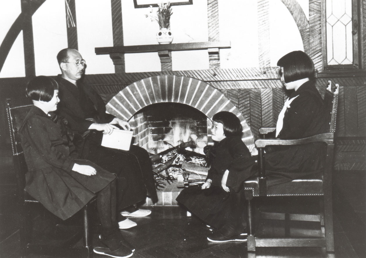 娘たちと有三（昭和12年）