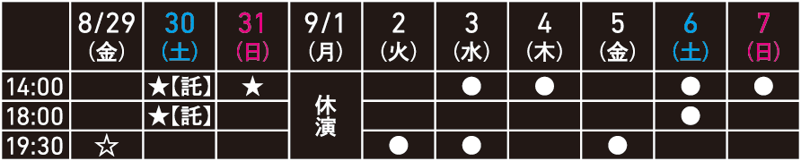 いいへんじ『われわれなりのロマンティック』タイムスケジュール